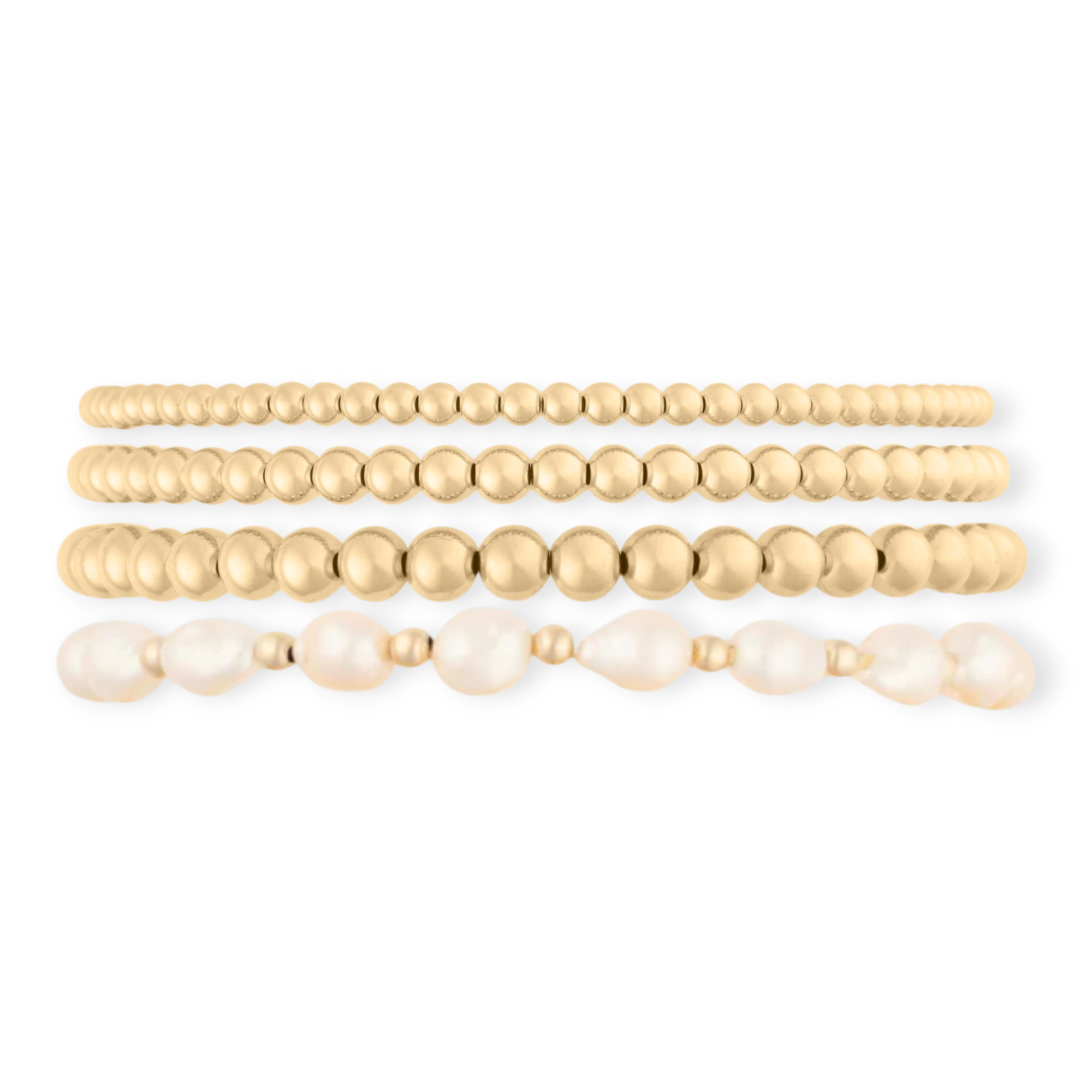 baroque juno bracelet four stack (3+4+5+7mm)