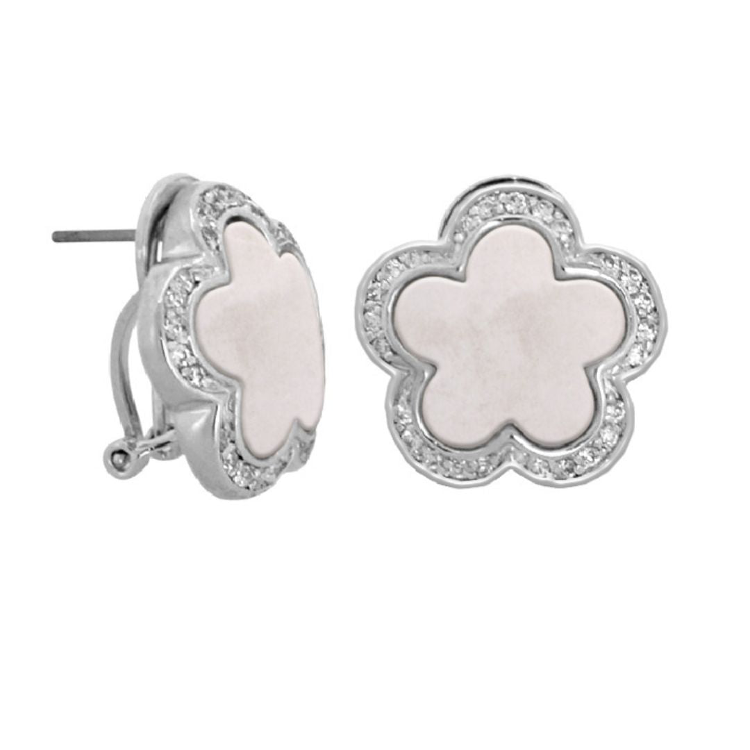 Daisy Love Earrings — Pavé Halo Clip