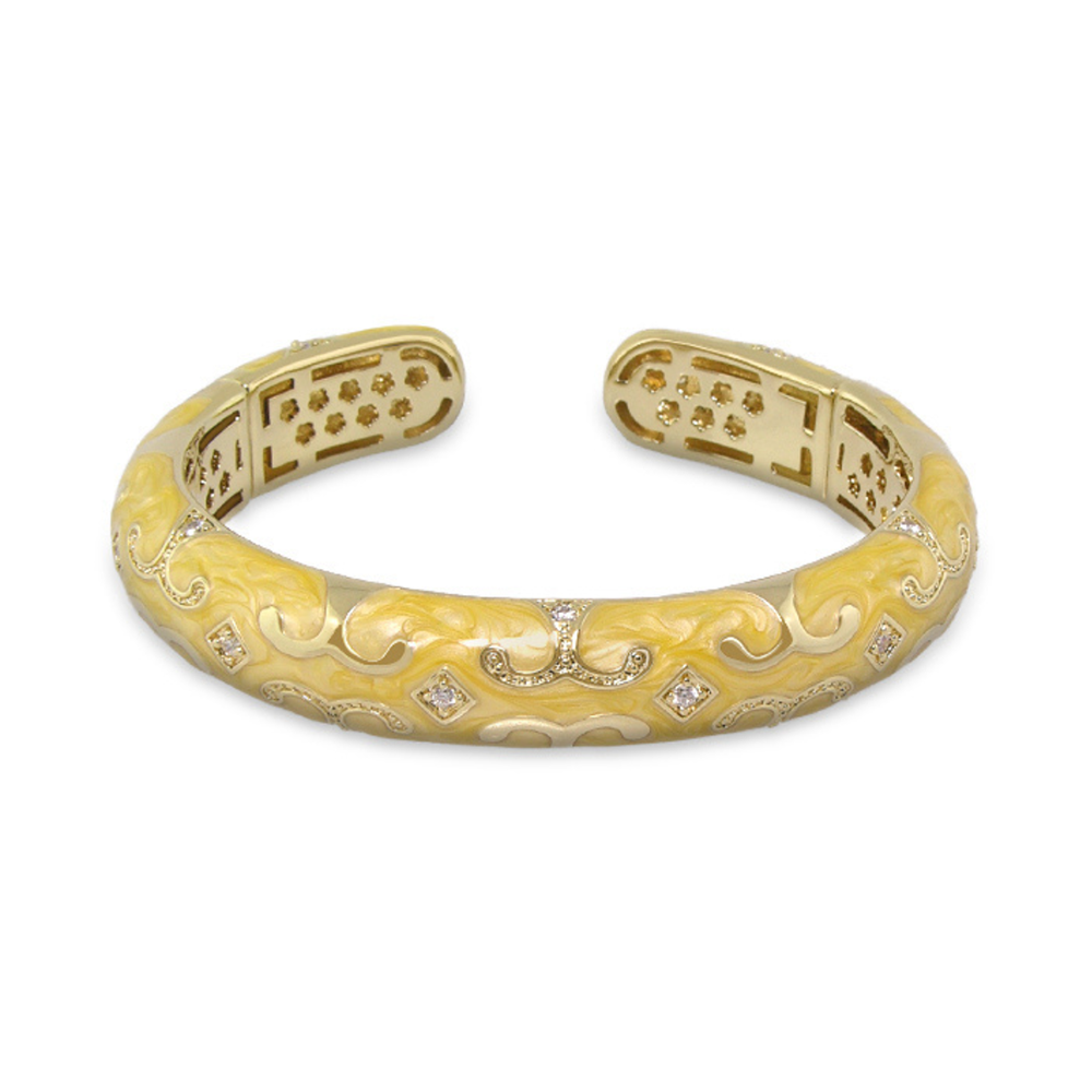Enamel Engagement — Scroll Cuff