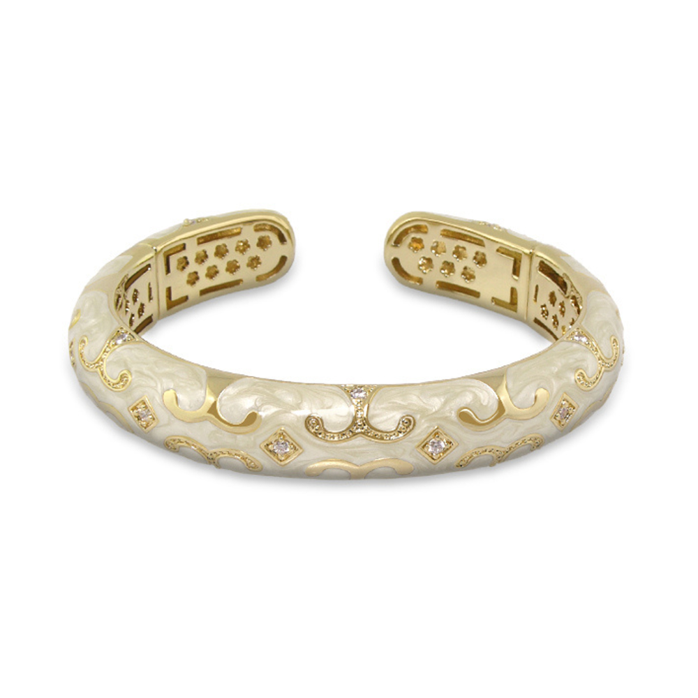 Enamel Engagement — Scroll Cuff