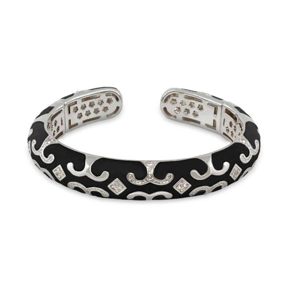 Enamel Engagement — Scroll Cuff