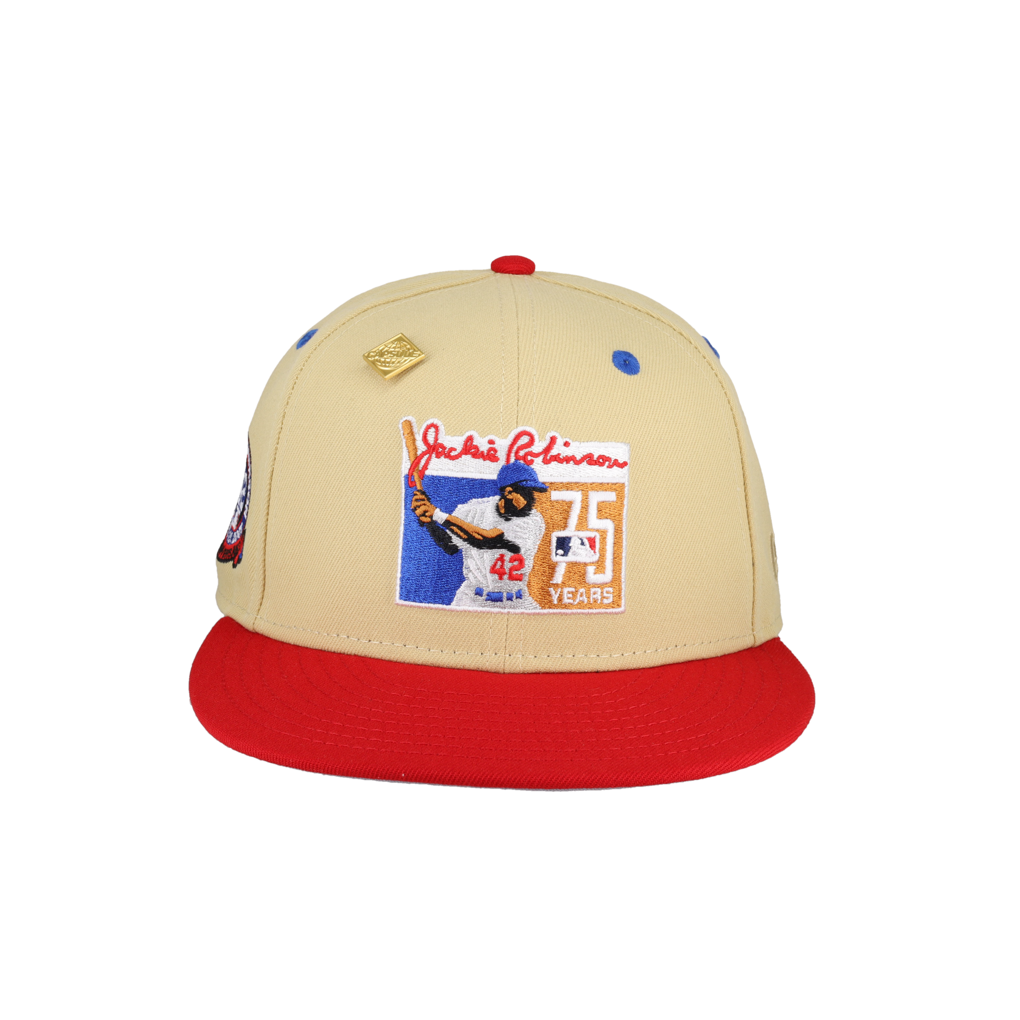 Jackie Robinson Logo Vegas Gold Jackie 42 Patch 59Fifty Fitted Hat