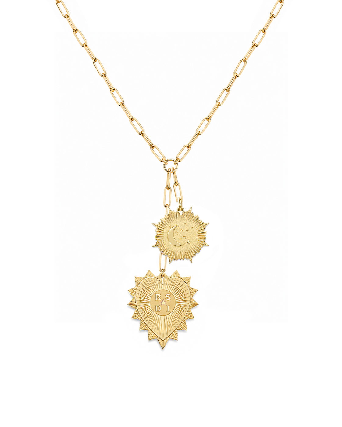 Vesta Initial Heart and Constellations Medallion Necklace