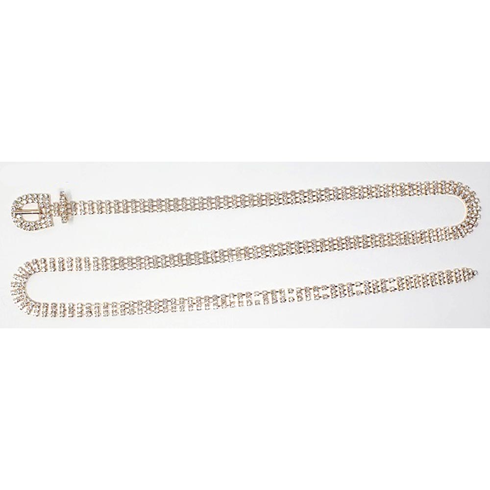 3Rows Rhinestone Pave Belt