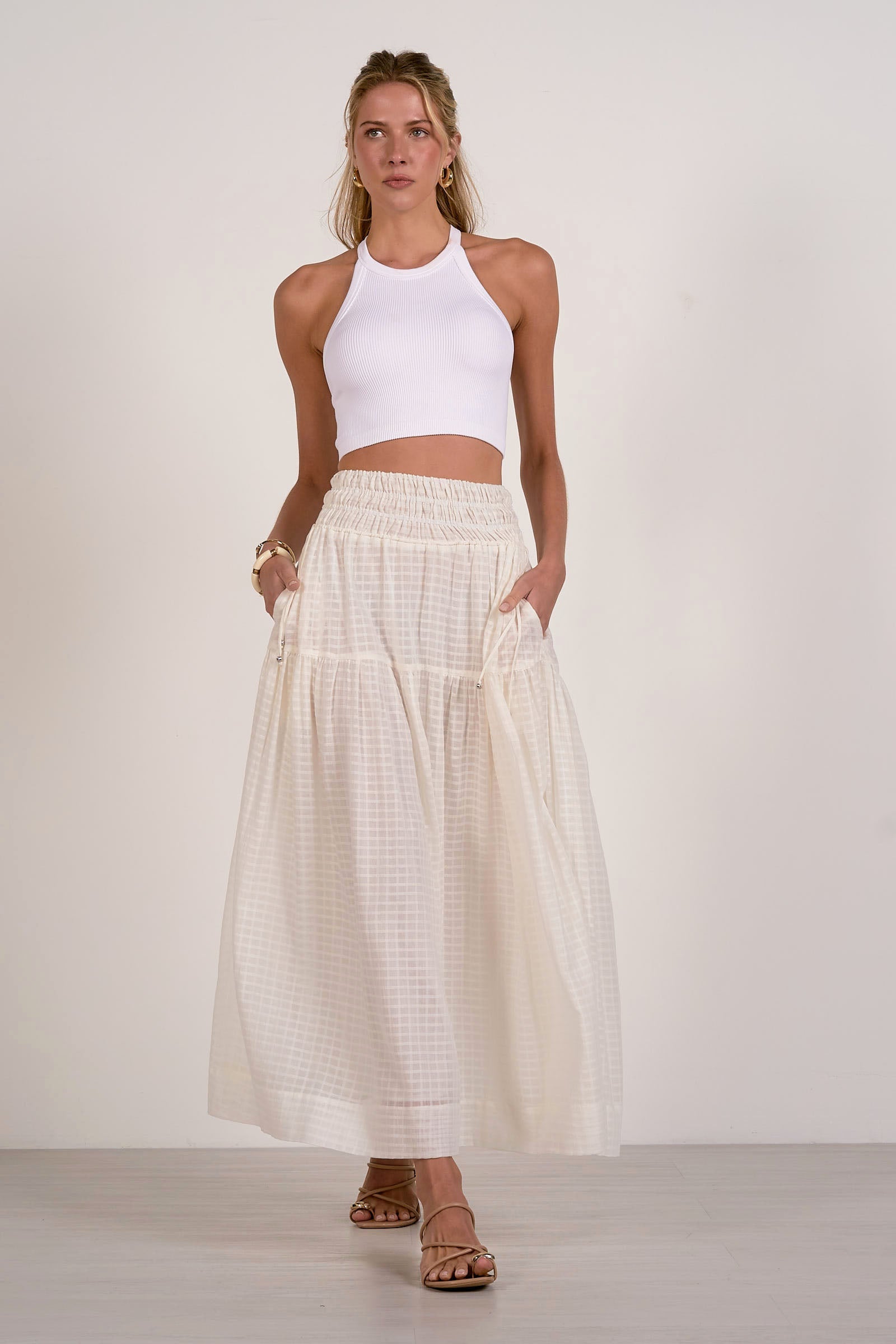 Wave Skirt Off White