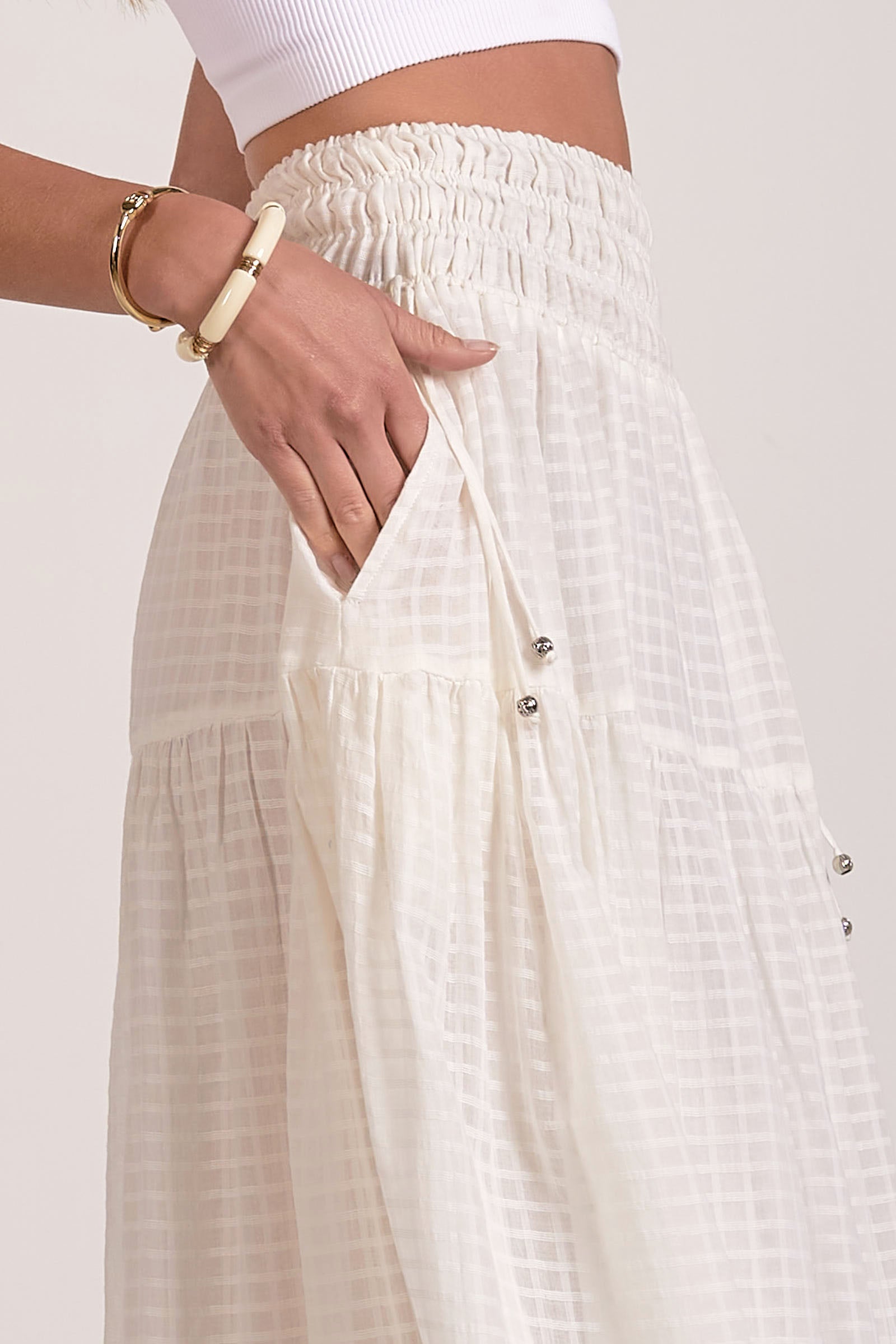Wave Skirt Off White