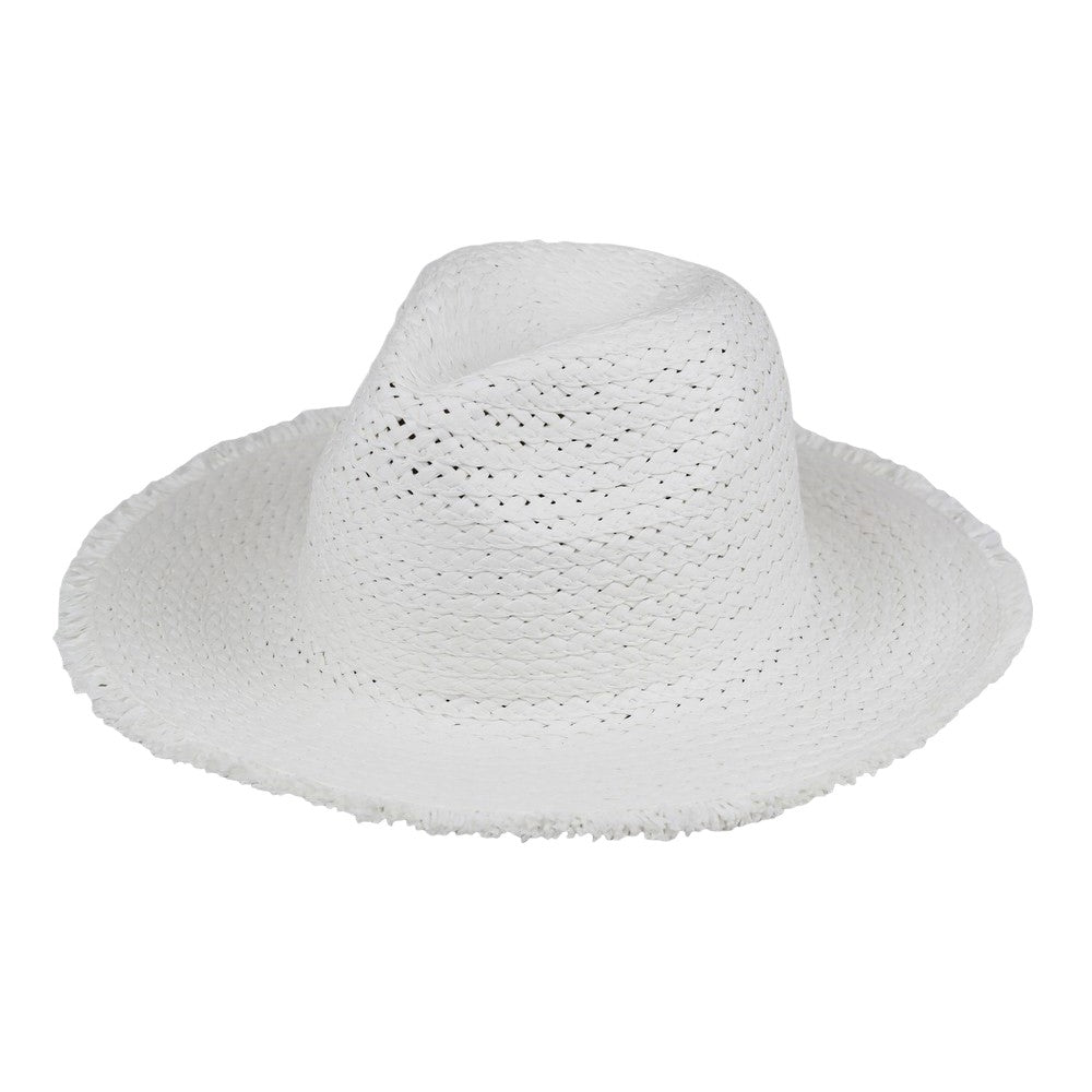 Frayed Solid Straw Sun Hat