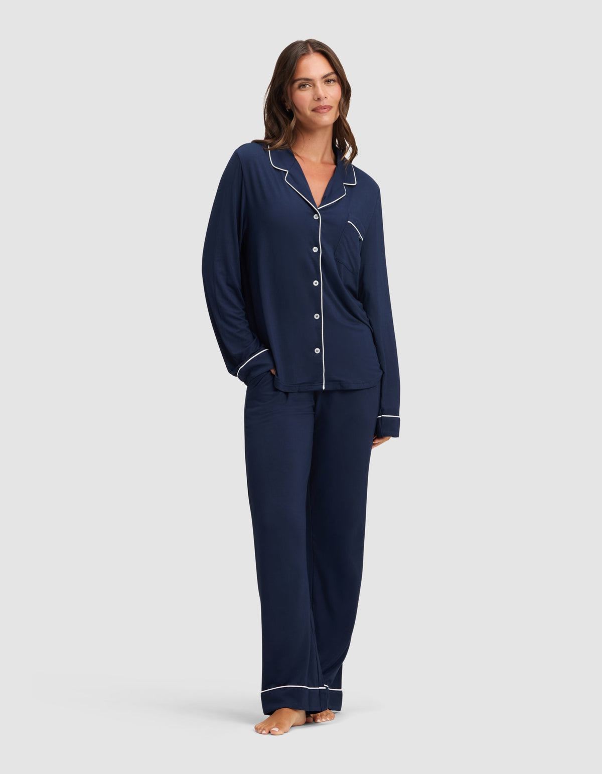 Women's Bamboo Stretch-Knit Long Sleeve Pajama Set - Tall