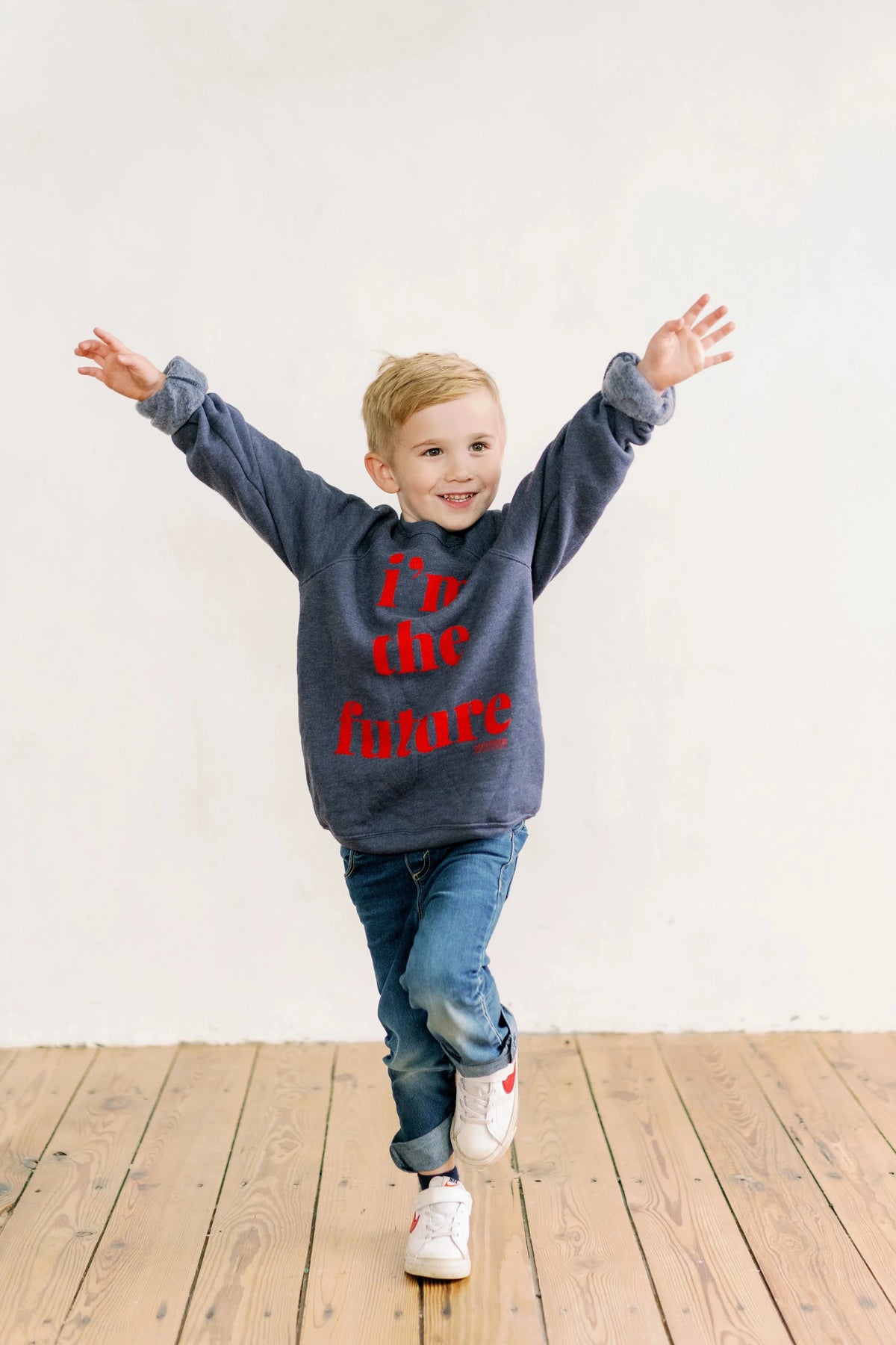 Youth Fleece | I'm The Future Navy with Red