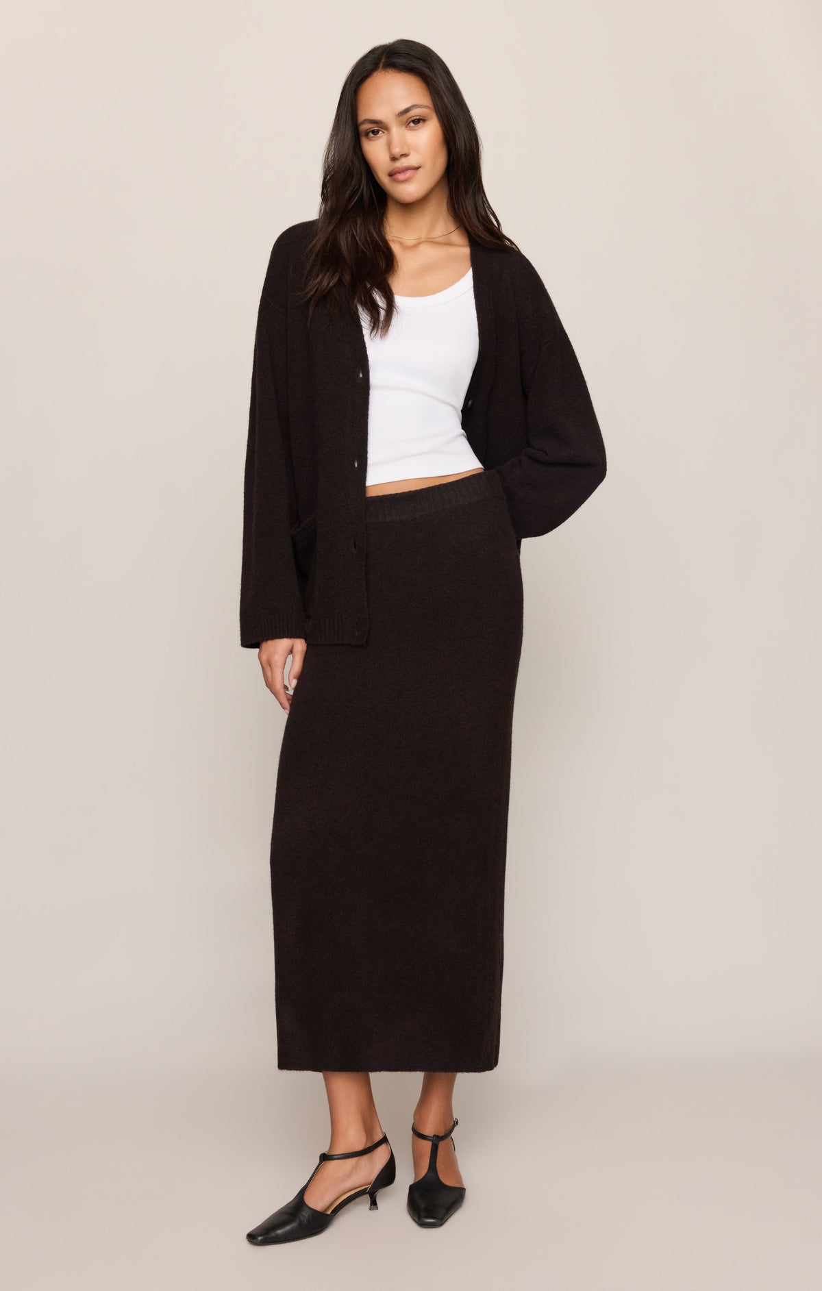 Cozy Moment Sweater Midi Skirt