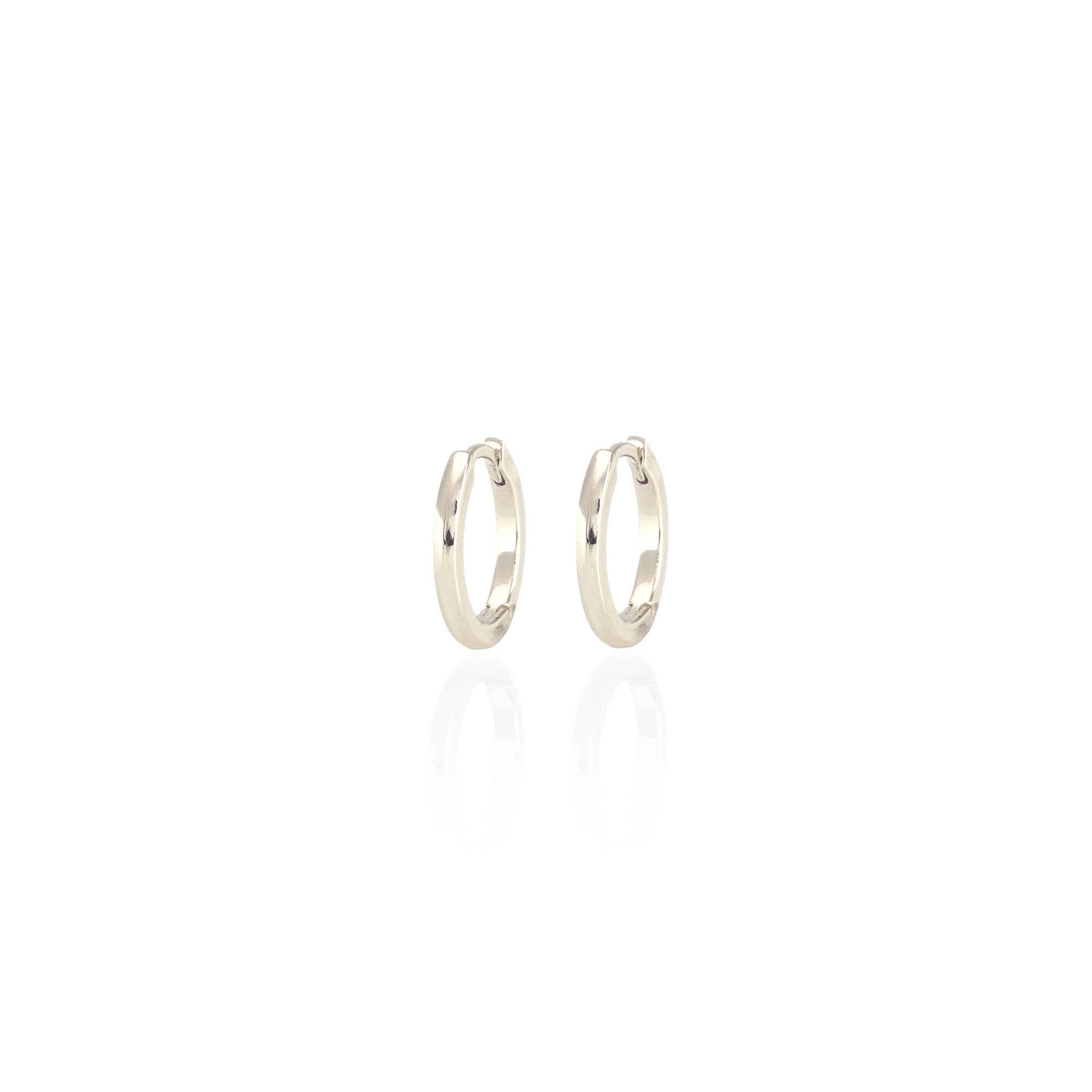 Kris Nations - Classic 12mm Hinged Huggie Hoop Earrings 18K Gold Vermeil | Sterling Silver Hinge Closure Nickel Free Hypoallergenic Ships from CA