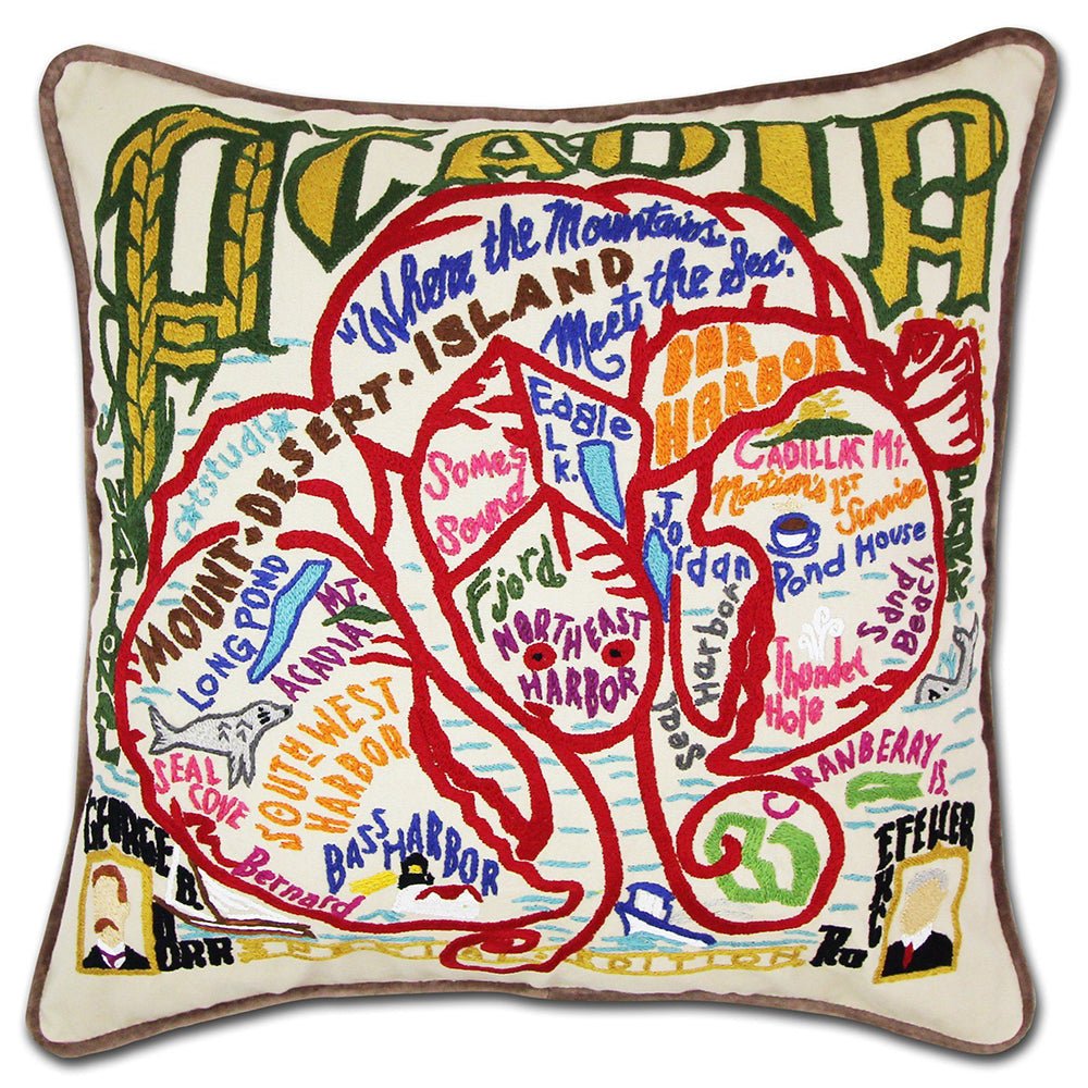 Acadia National Park Hand - Embroidered Pillow by Quirks! at Shirley Shoppe