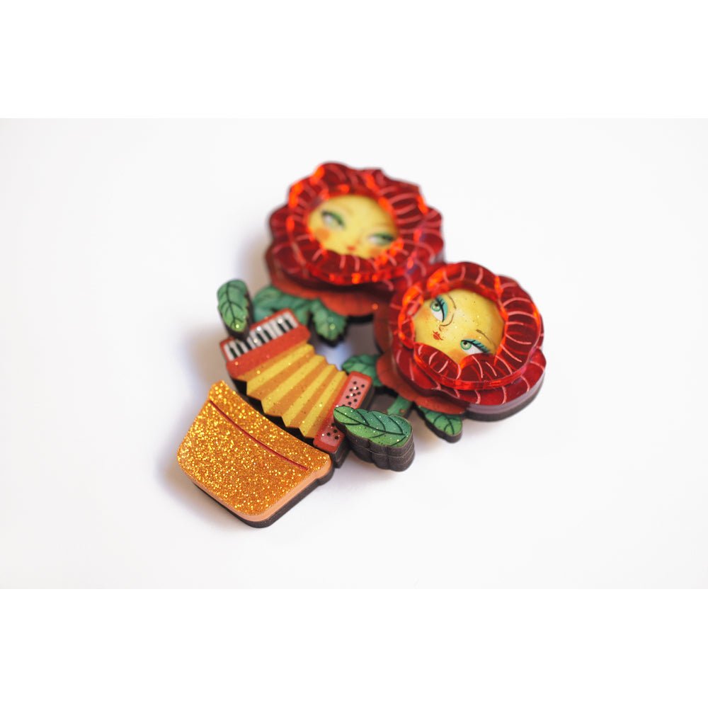 Accordion Flower Brooch by Laliblue by Quirks! at Shirley Shoppe