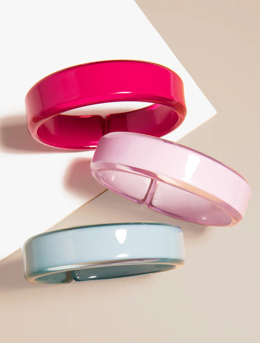 Acrylic Resin Stacking Bangle Bracelet ORANGE by Quirks! at Shirley Shoppe