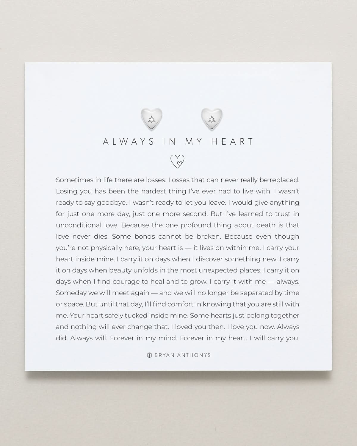 Always In My Heart Icon Stud Earrings by Bryan Anthonys at Shirley Shoppe