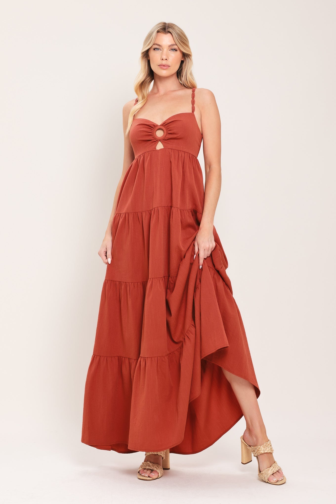 AMBER WAVE WOVEN MAXI DRESS by Flying Tomato at Shirley Shoppe