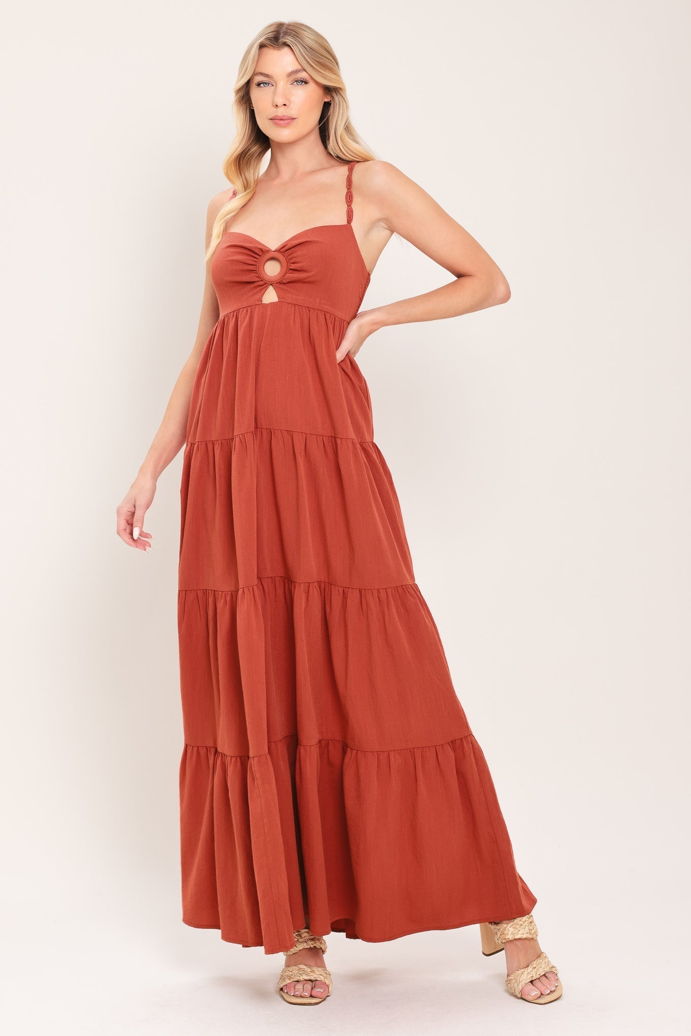 AMBER WAVE WOVEN MAXI DRESS by Flying Tomato at Shirley Shoppe