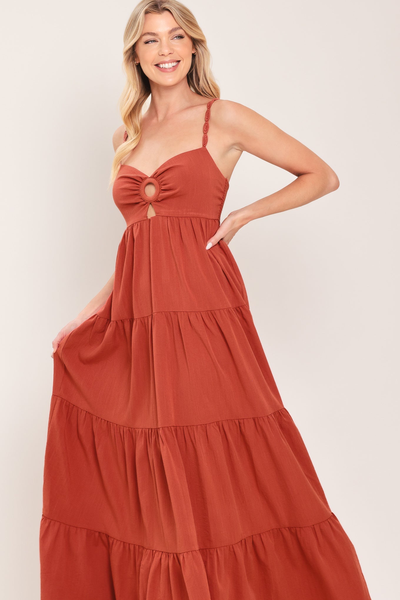 AMBER WAVE WOVEN MAXI DRESS by Flying Tomato at Shirley Shoppe