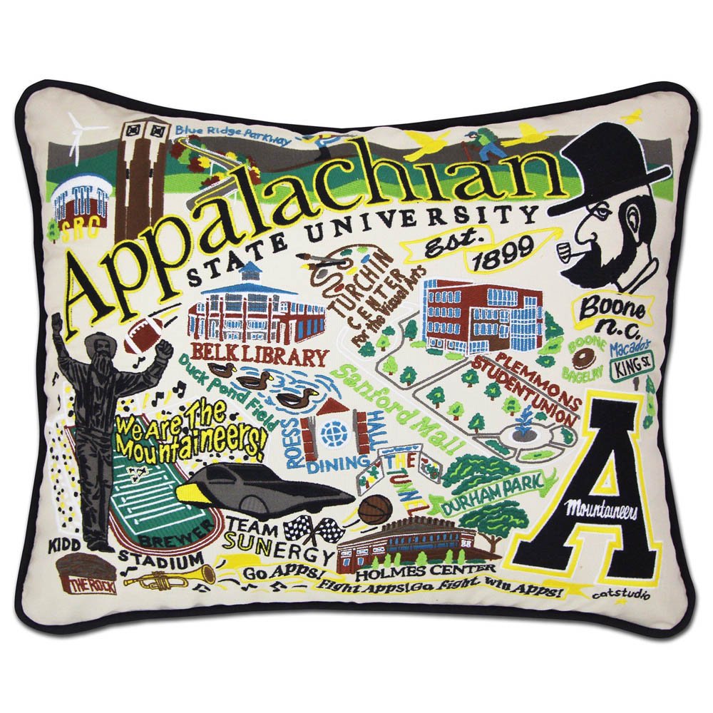 Appalachian State University Collegiate Embroidered Pillow by CatStudio by Quirks! at Shirley Shoppe