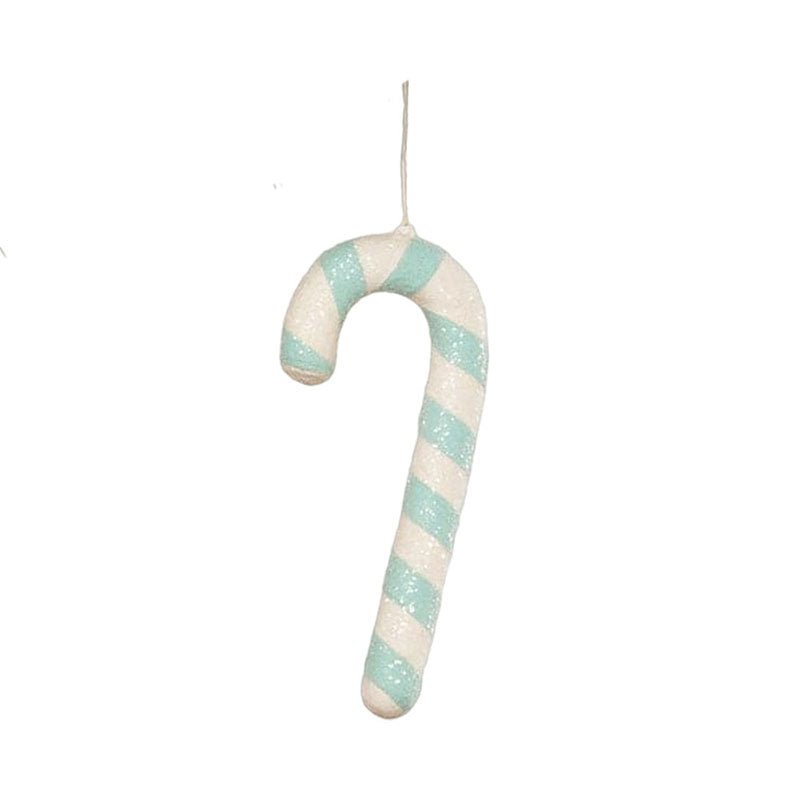 Aqua Candy Cane Ornament by Bethany Lowe Designs by Quirks! at Shirley Shoppe