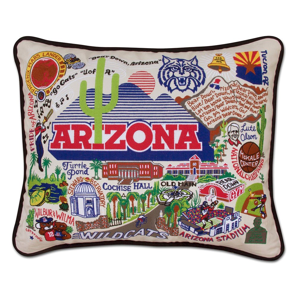 Arizona, University of Collegiate Hand - Embroidered Pillow by Quirks! at Shirley Shoppe