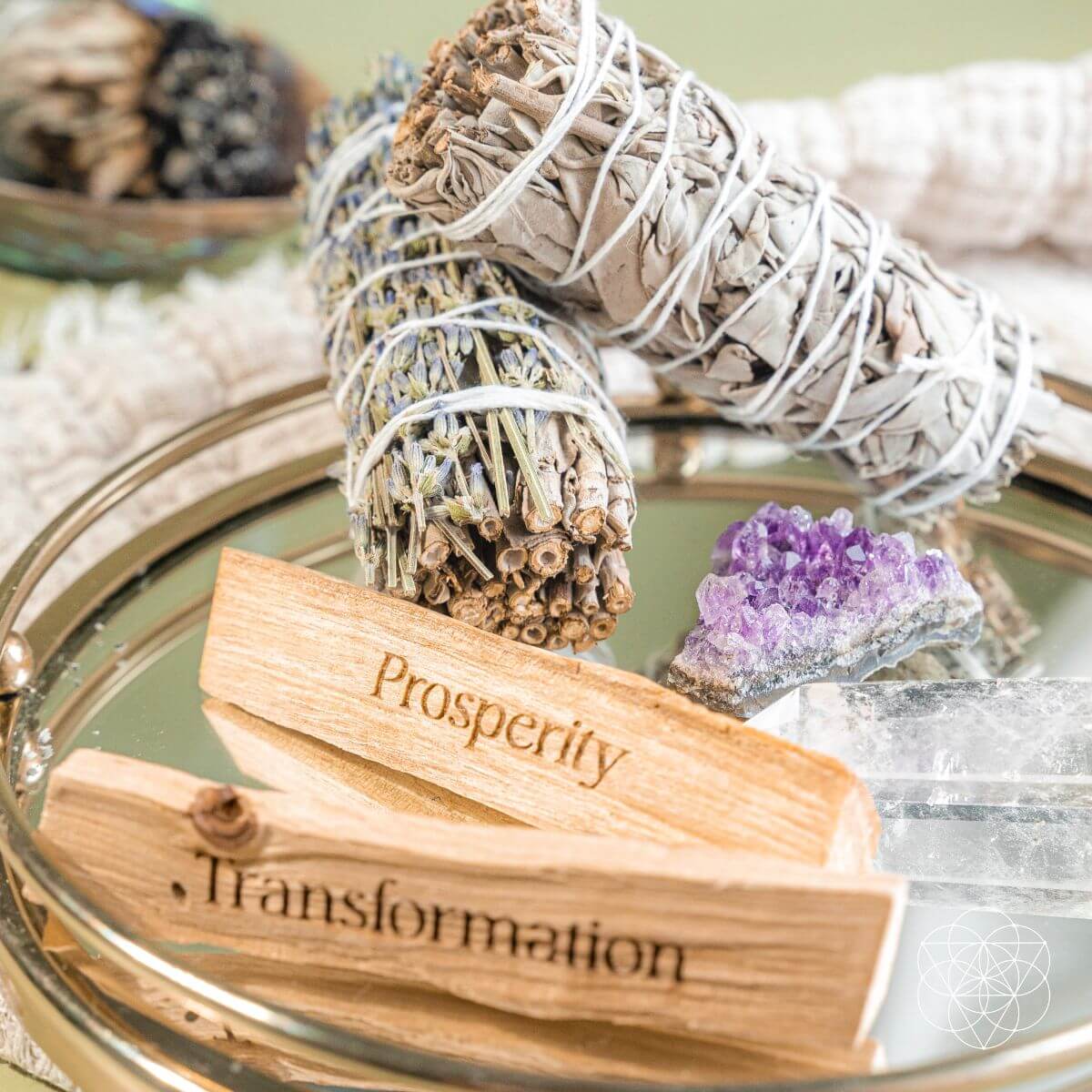 Attract Abundance - Premium Manifestation Smudge Kit (8 Pieces) by Conscious Items at Shirley Shoppe