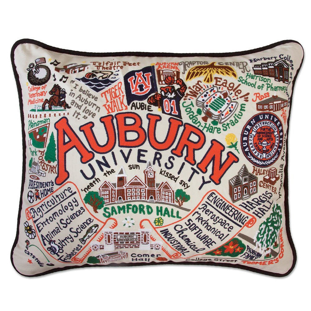 Auburn University Collegiate Hand - Embroidered Pillow by Quirks! at Shirley Shoppe