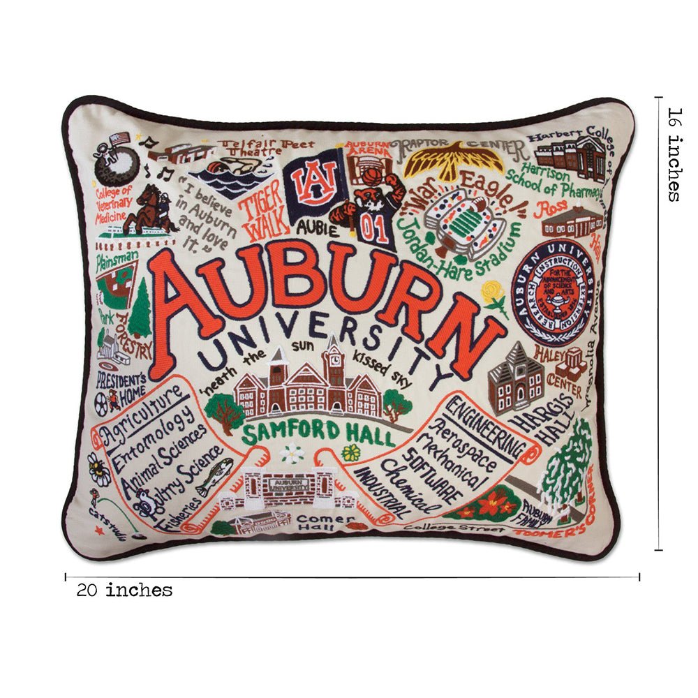 Auburn University Collegiate Hand - Embroidered Pillow by Quirks! at Shirley Shoppe