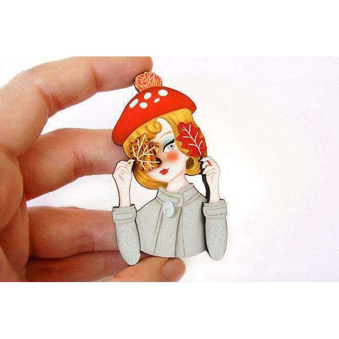 Autumn girl brooch by Laliblue