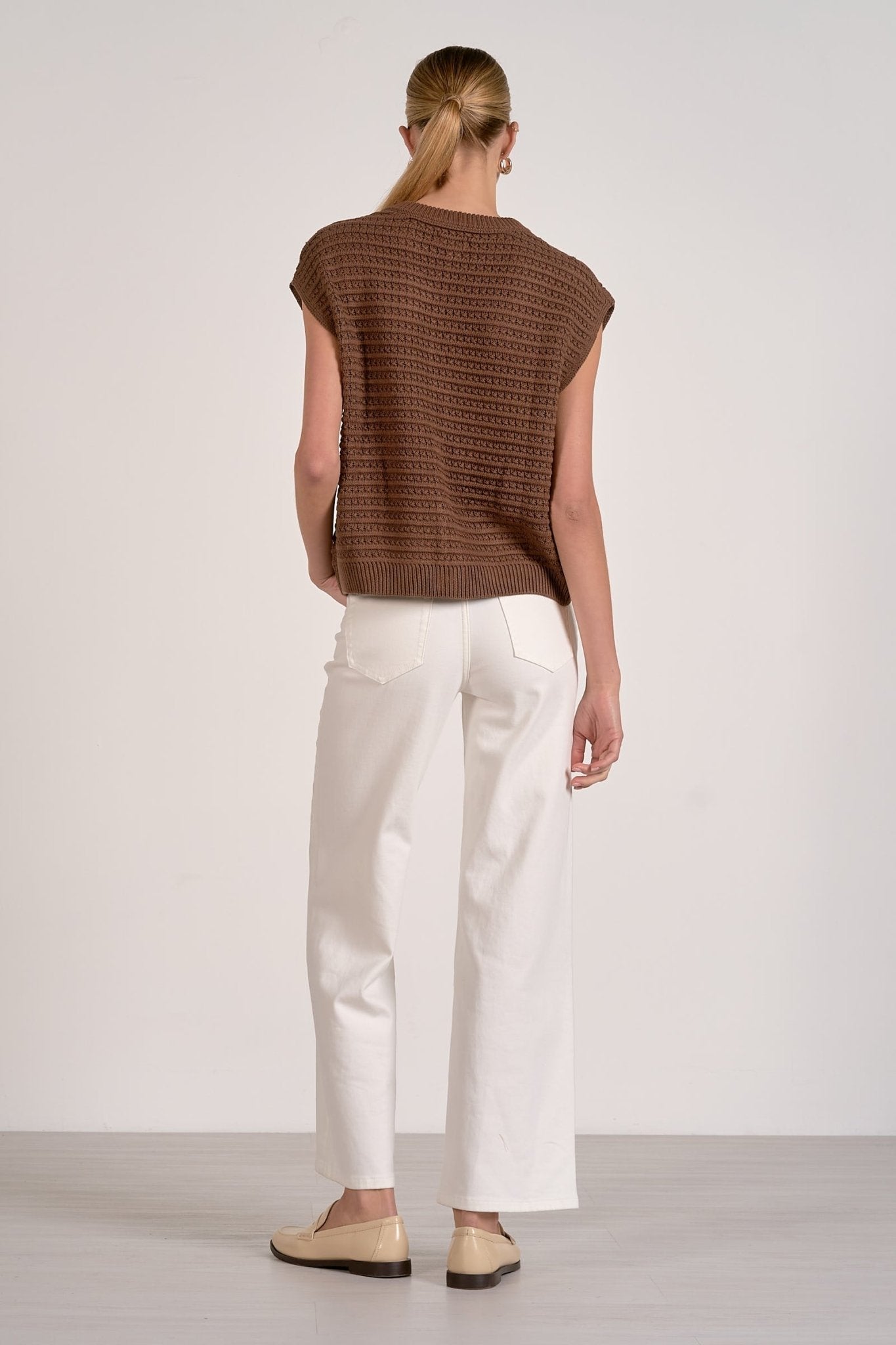 Ayla Sweater Vest Camel by Shop Elan at Shirley Shoppe