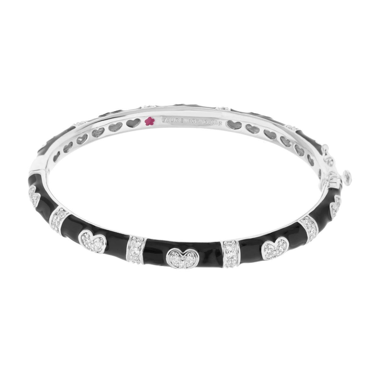 Pave Love Stackable Bangle — Double Heart Station