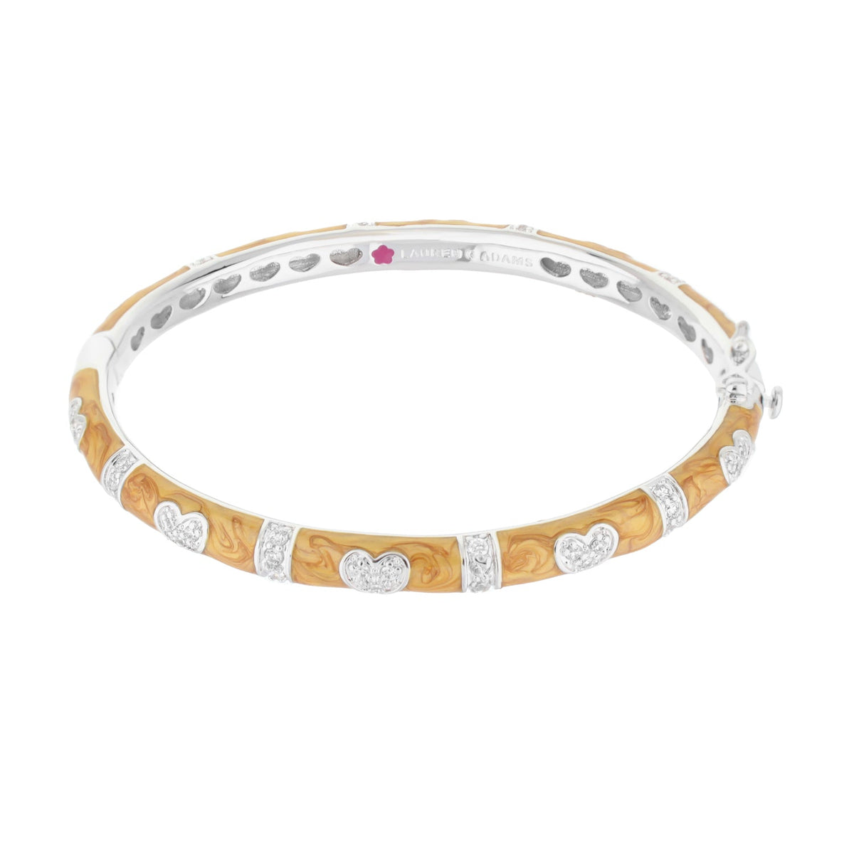 Pave Love Stackable Bangle — Double Heart Station