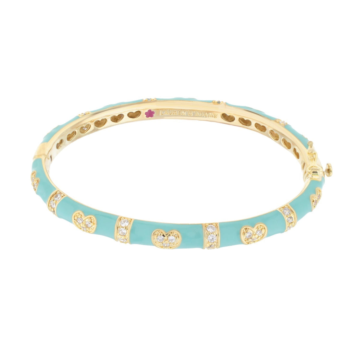 Pave Love Stackable Bangle — Double Heart Station