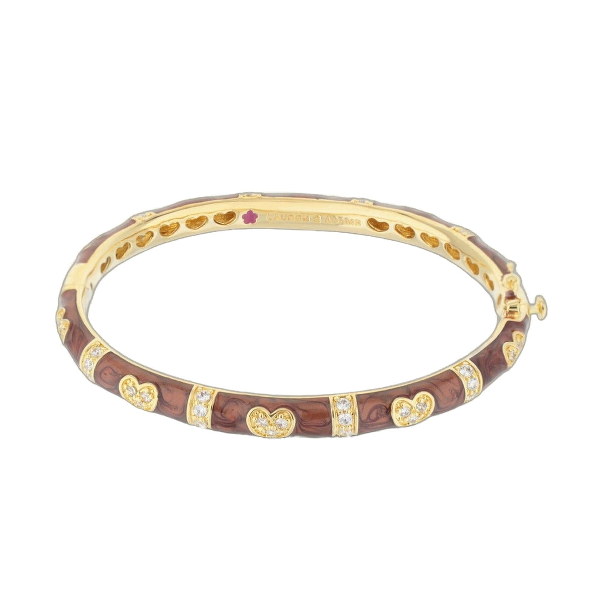Pave Love Stackable Bangle — Double Heart Station