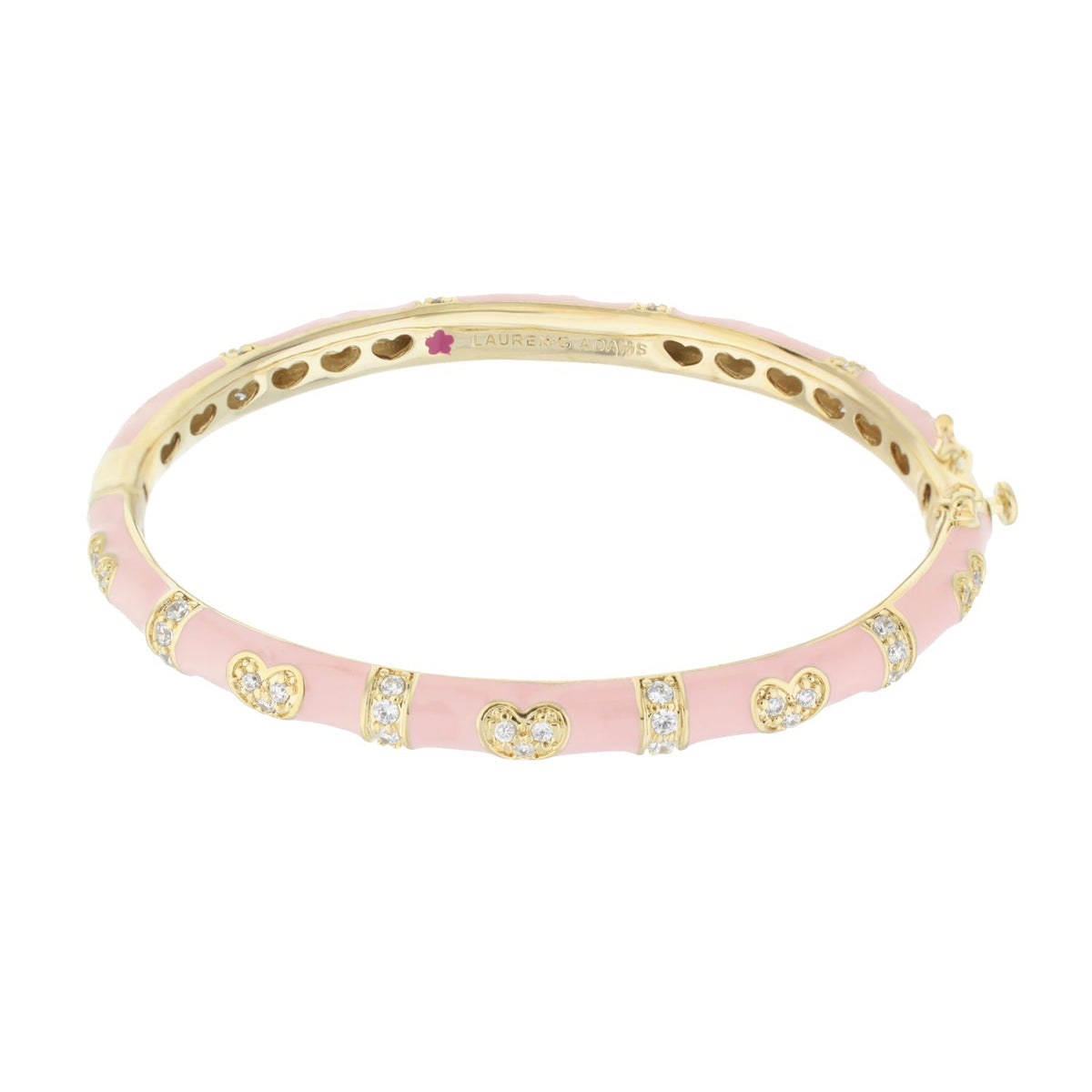 Pave Love Stackable Bangle — Double Heart Station