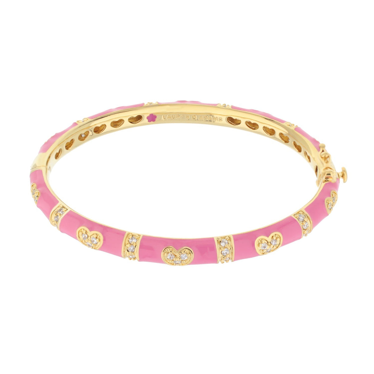 Pave Love Stackable Bangle — Double Heart Station