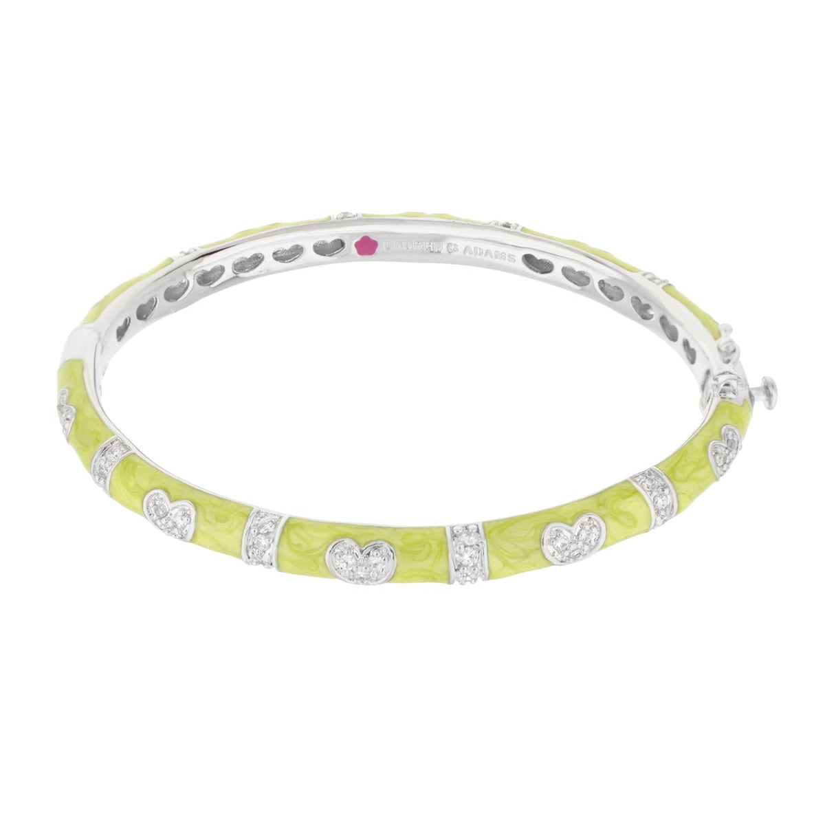 Pave Love Stackable Bangle — Double Heart Station