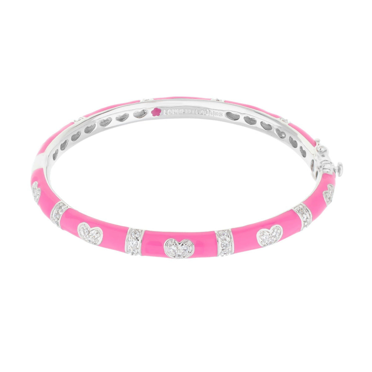 Pave Love Stackable Bangle — Double Heart Station