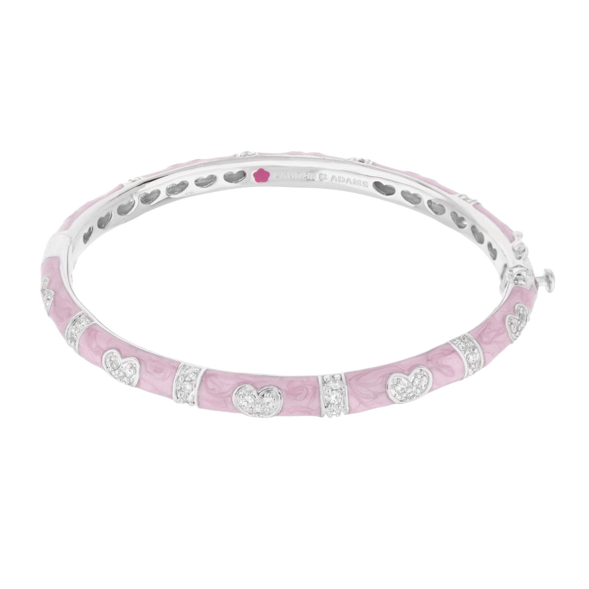 Pave Love Stackable Bangle — Double Heart Station