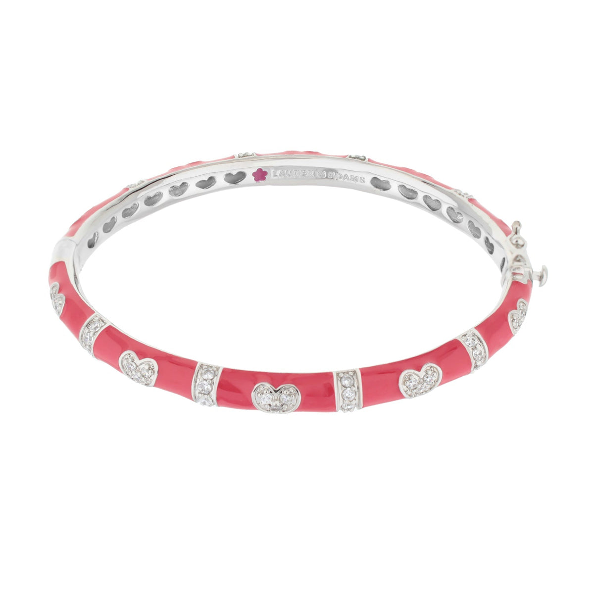 Pave Love Stackable Bangle — Double Heart Station