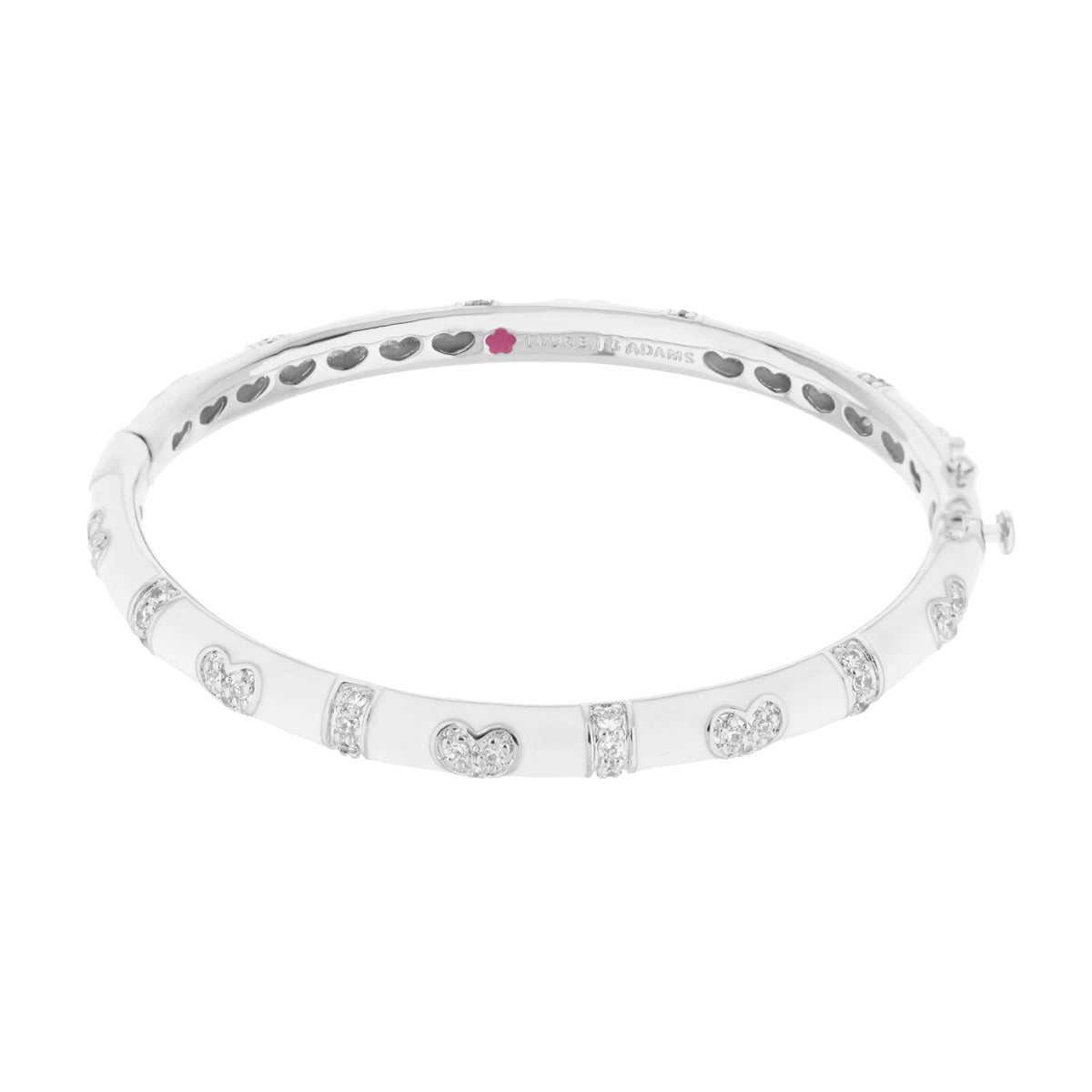 Pave Love Stackable Bangle — Double Heart Station