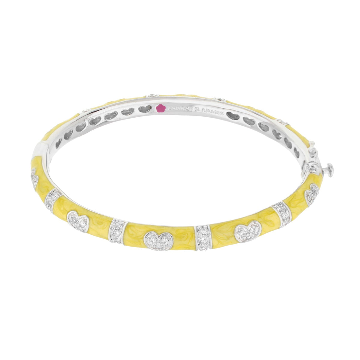 Pave Love Stackable Bangle — Double Heart Station