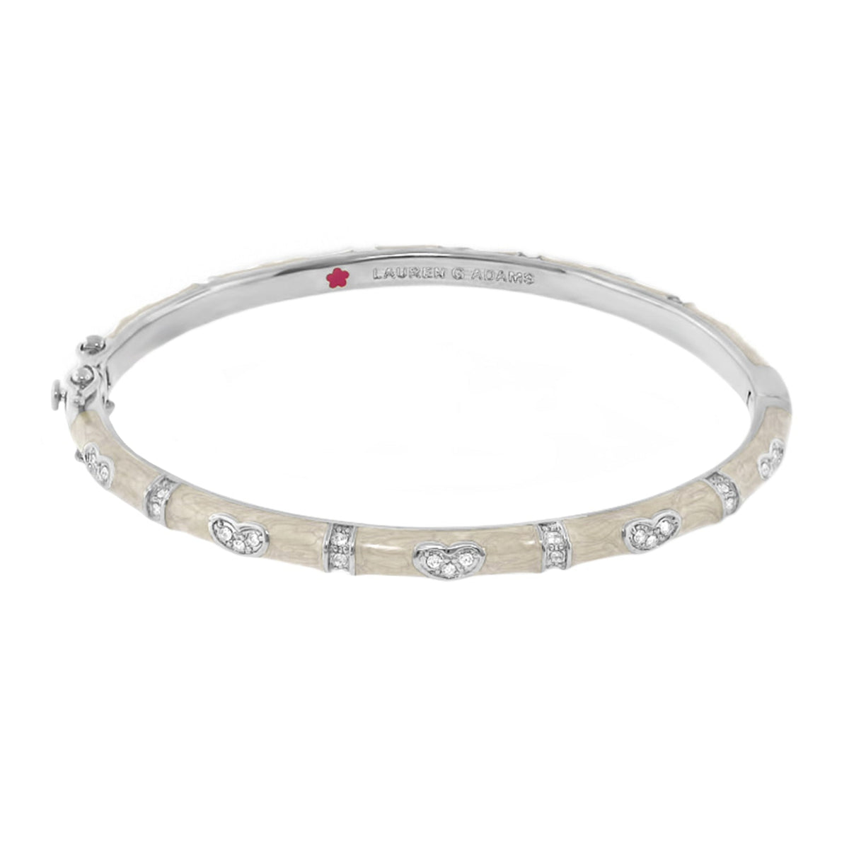 Pave Love Stackable Bangle — Single Heart Station