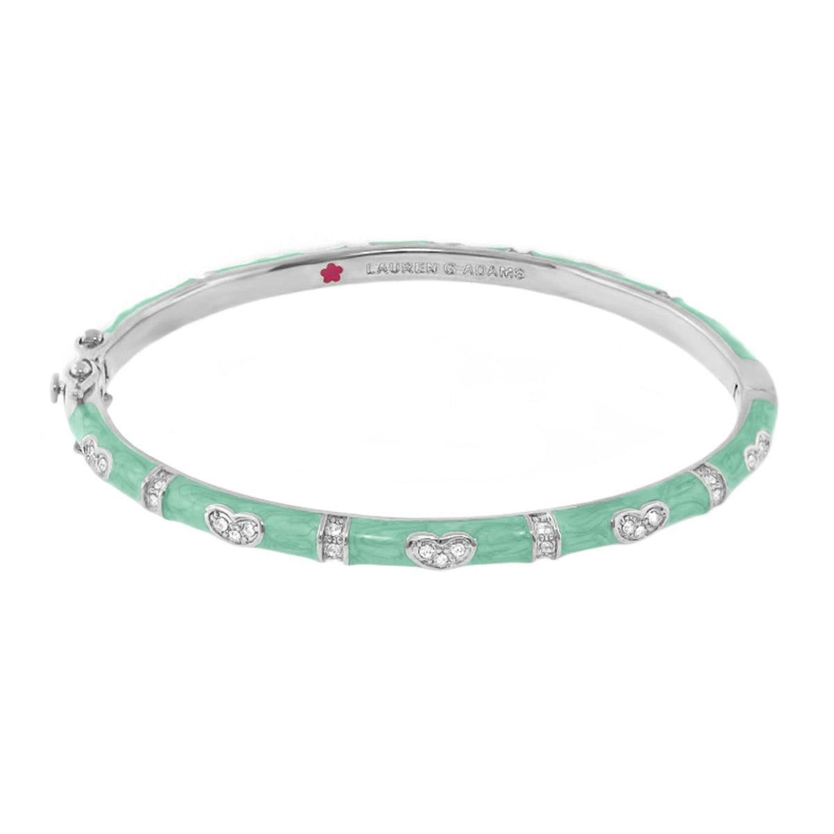 Pave Love Stackable Bangle — Single Heart Station