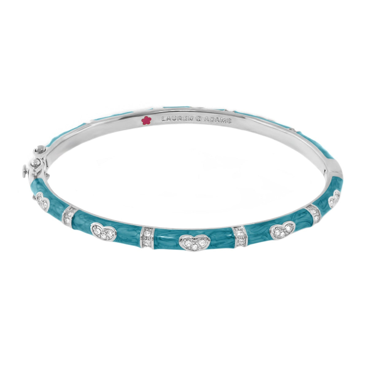 Pave Love Stackable Bangle — Single Heart Station