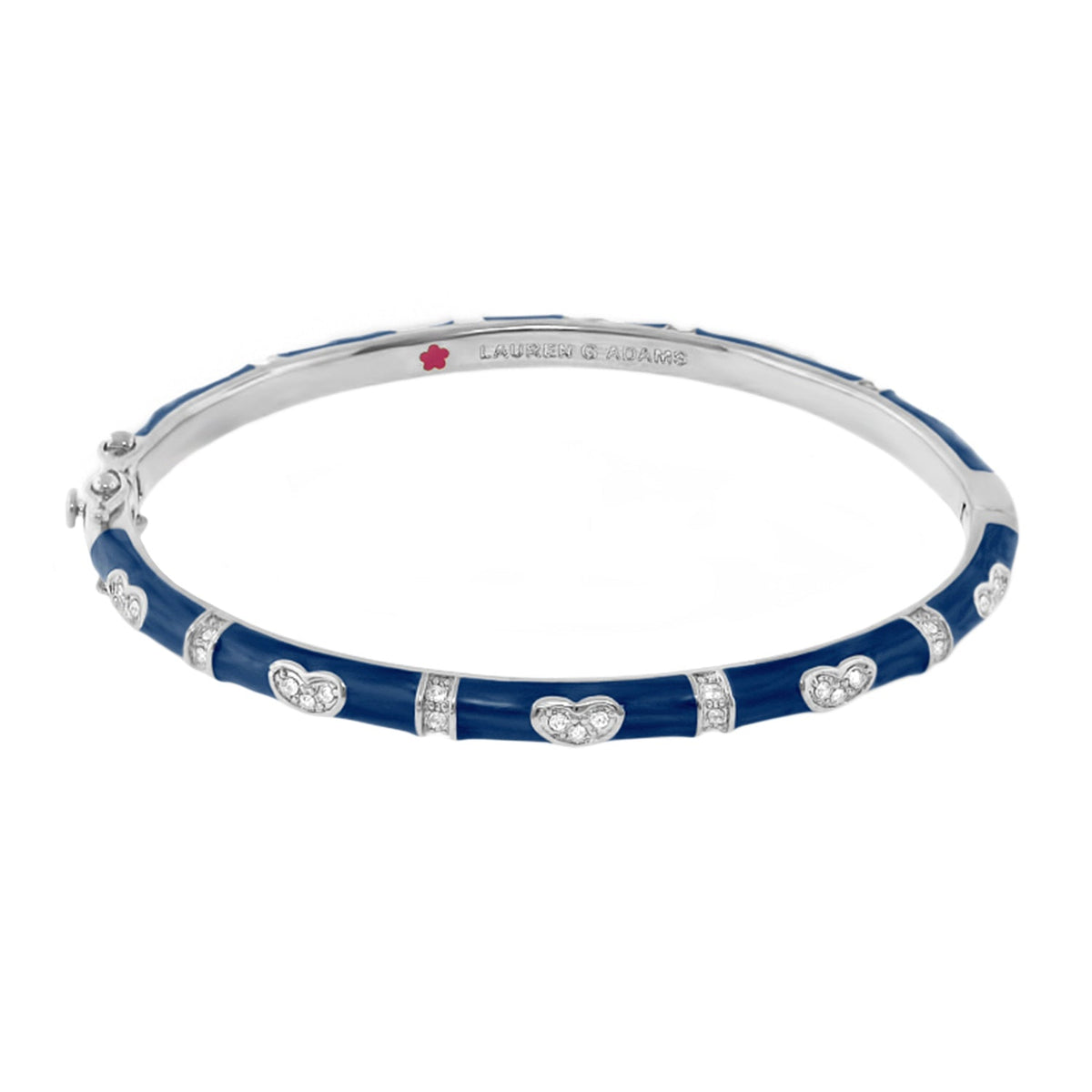 Pave Love Stackable Bangle — Single Heart Station