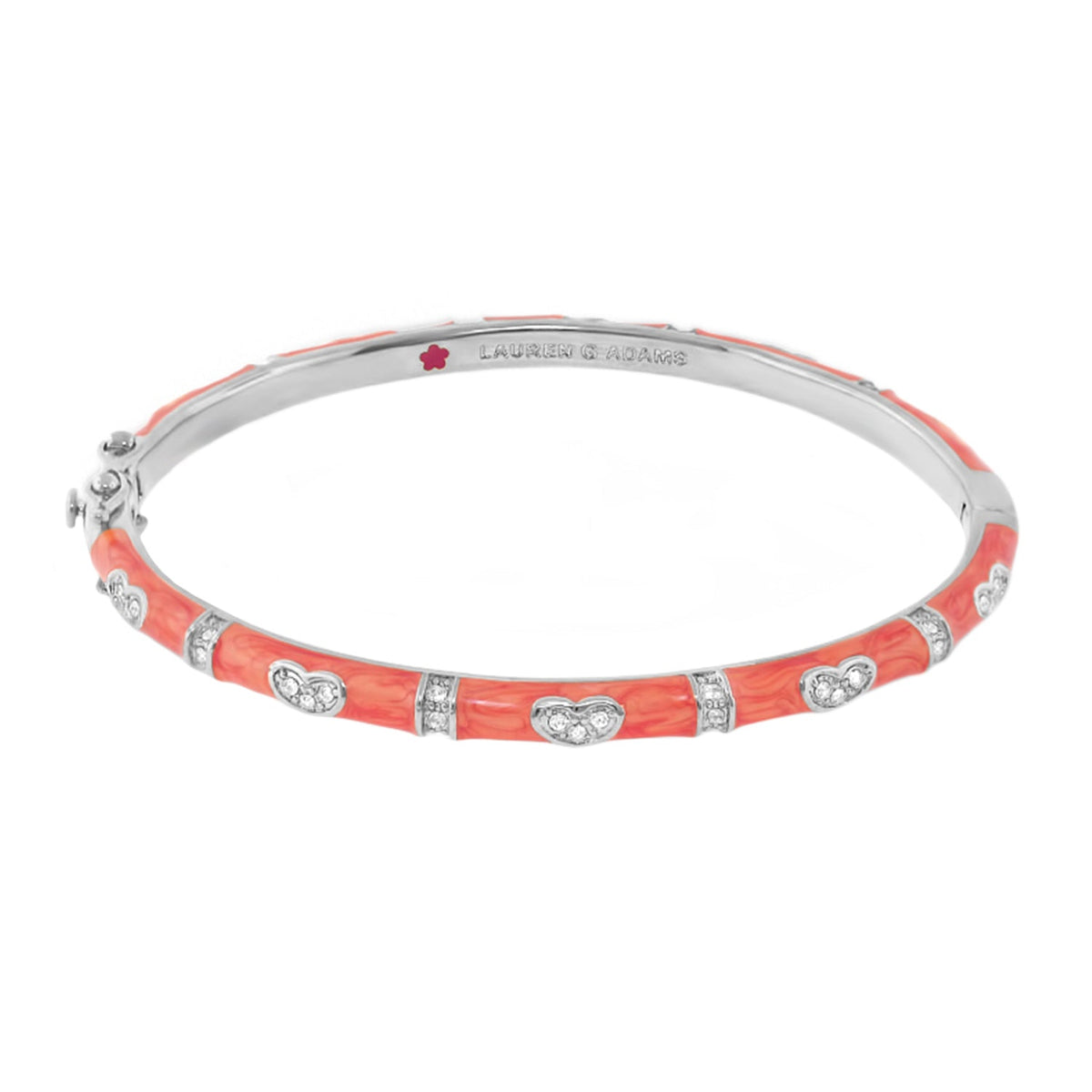 Pave Love Stackable Bangle — Single Heart Station