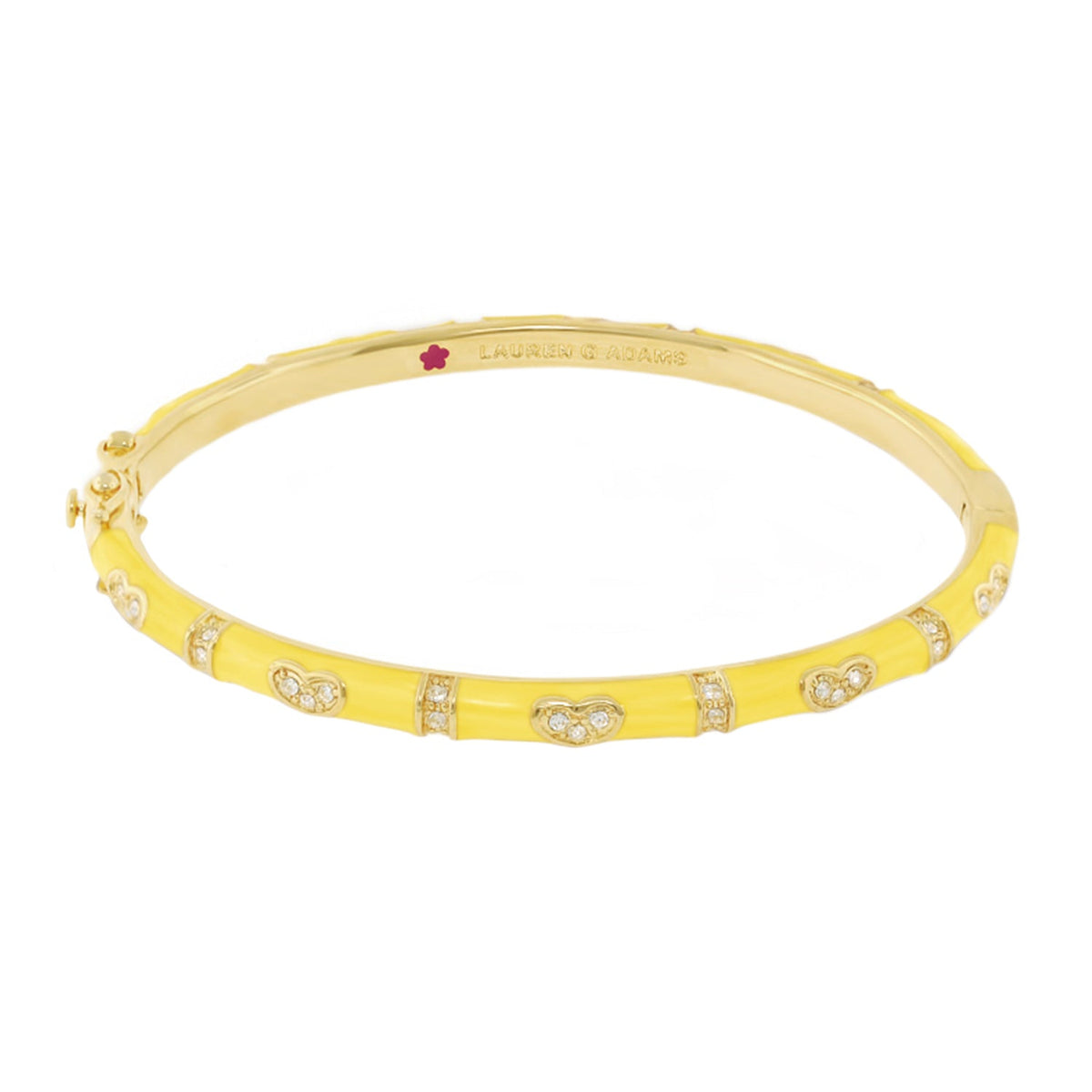Pave Love Stackable Bangle — Single Heart Station