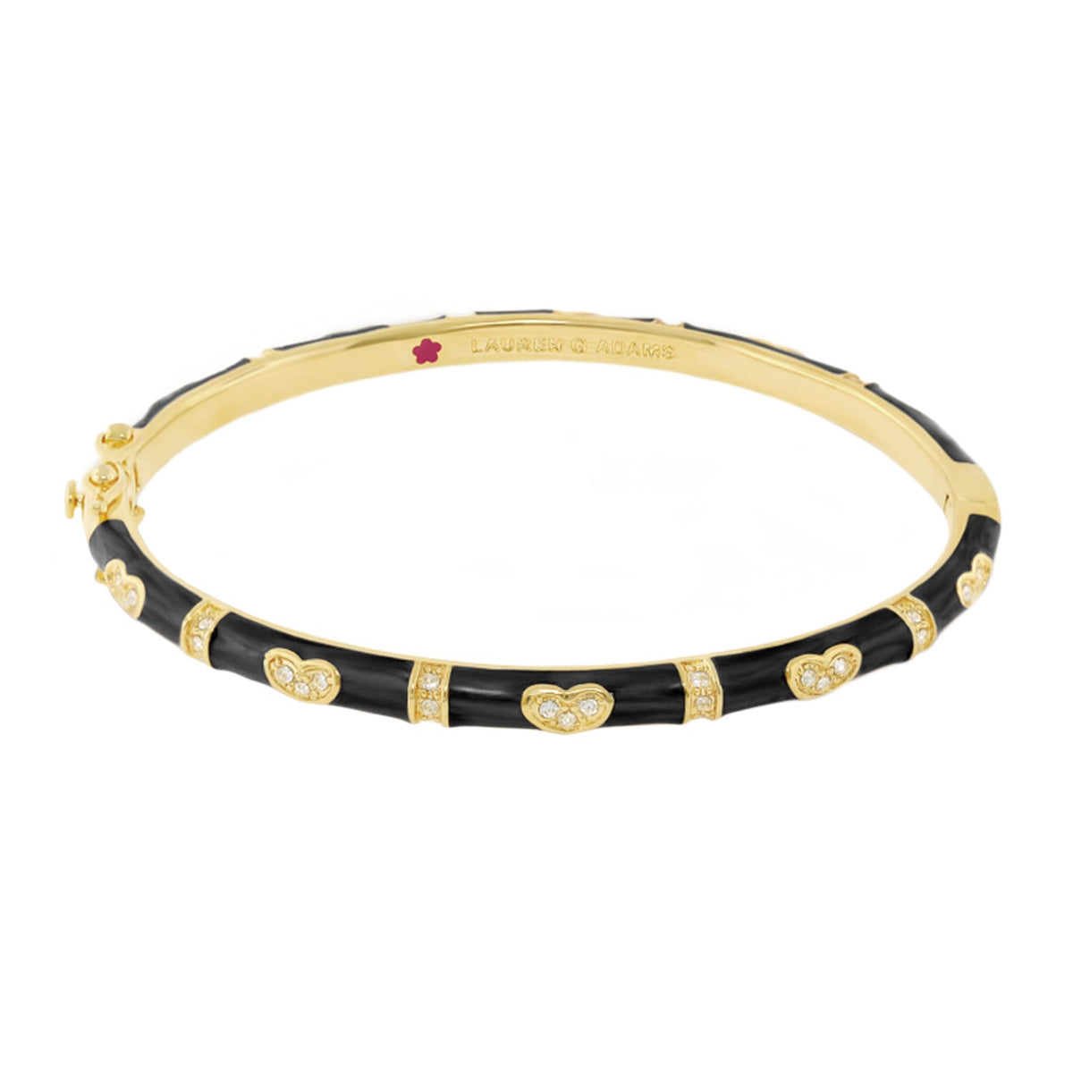 Pave Love Stackable Bangle — Single Heart Station