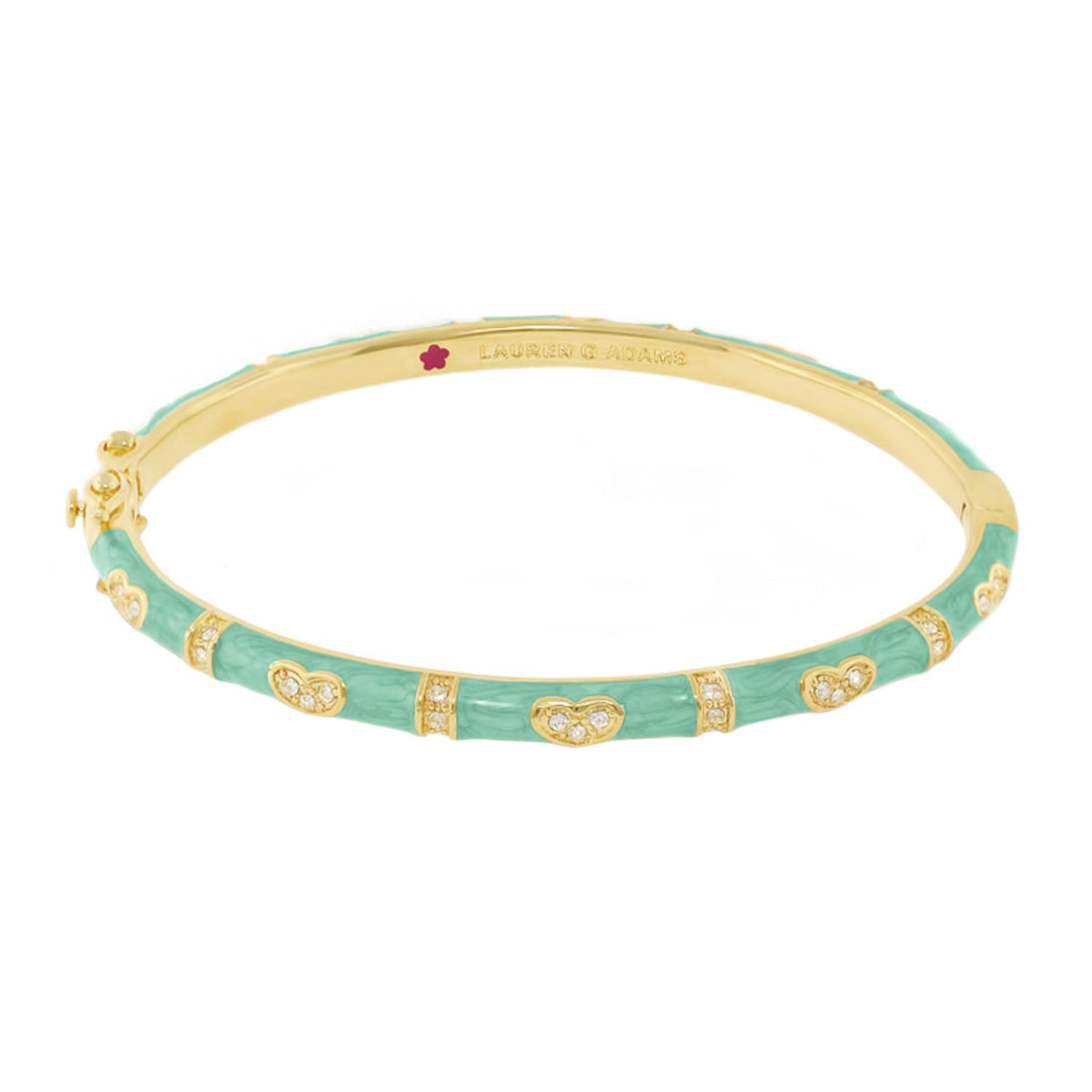 Pave Love Stackable Bangle — Single Heart Station